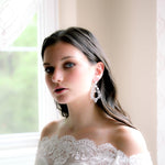 Rose gold Cubic Zirconia Hoop Bridal earrings - VALERIE - Treasures by Agnes
