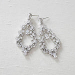 Rose gold Cubic Zirconia Hoop Bridal earrings - VALERIE - Treasures by Agnes
