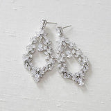 Rose gold Cubic Zirconia Hoop Bridal earrings - VALERIE - Treasures by Agnes
