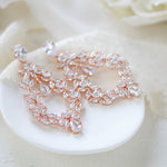 Rose gold Cubic Zirconia Hoop Bridal earrings - VALERIE - Treasures by Agnes
