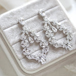 Rose gold Cubic Zirconia Hoop Bridal earrings - VALERIE - Treasures by Agnes