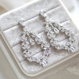 Rose gold Cubic Zirconia Hoop Bridal earrings - VALERIE - Treasures by Agnes