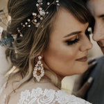 Rose gold Cubic Zirconia Hoop Bridal earrings - VALERIE - Treasures by Agnes