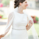 Rose gold cubic zirconia Statement Bridal earrings - CHARLI - Treasures by Agnes