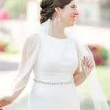 Rose gold cubic zirconia Statement Bridal earrings - CHARLI - Treasures by Agnes