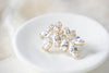Rose gold Cubic Zirconia stud Bridal earrings - DIVINE - Treasures by Agnes