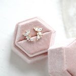 Rose gold cubic zirconia stud earrings - JORDYN - Treasures by Agnes
