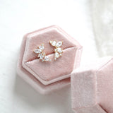 Rose gold cubic zirconia stud earrings - JORDYN - Treasures by Agnes