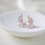 Rose gold cubic zirconia stud earrings - JORDYN - Treasures by Agnes