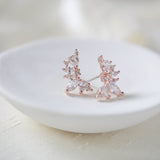 Rose gold cubic zirconia stud earrings - JORDYN - Treasures by Agnes