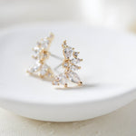 Rose gold cubic zirconia stud earrings - JORDYN - Treasures by Agnes