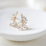 Rose gold cubic zirconia stud earrings - JORDYN - Treasures by Agnes