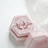 Rose gold cubic zirconia stud earrings - JORDYN - Treasures by Agnes