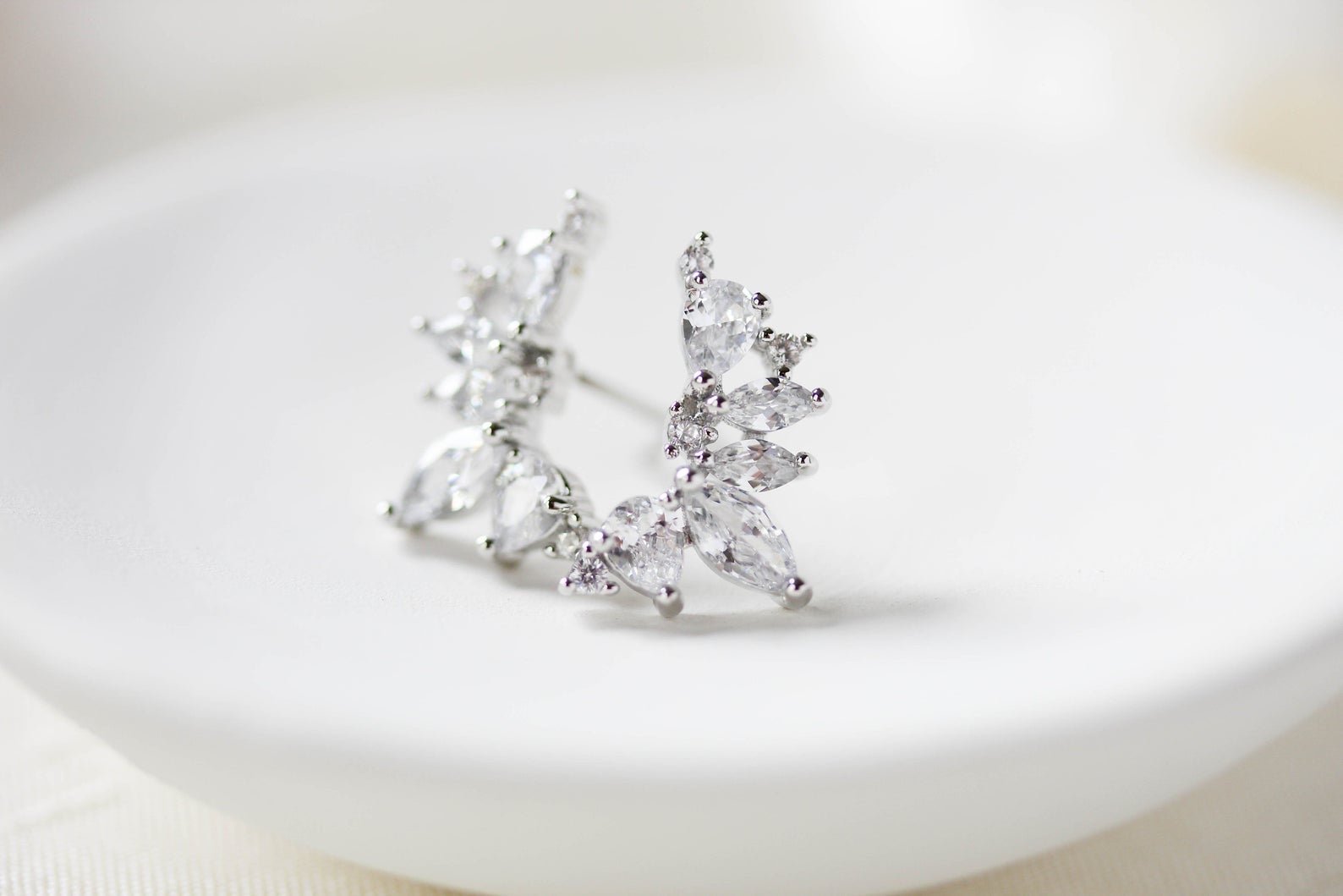Rose gold cubic zirconia stud earrings - JORDYN - Treasures by Agnes