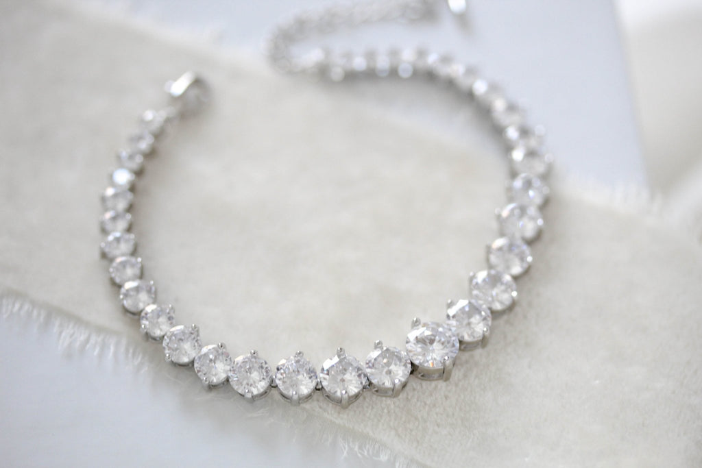 Rose gold cubic zirconia tennis bracelet - SOPHIE - Treasures by Agnes