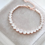 Rose gold cubic zirconia tennis bracelet - SOPHIE - Treasures by Agnes