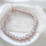 Rose gold cubic zirconia tennis bracelet - SOPHIE - Treasures by Agnes