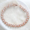 Rose gold cubic zirconia wedding tennis bracelet - HADLEY - Treasures by Agnes