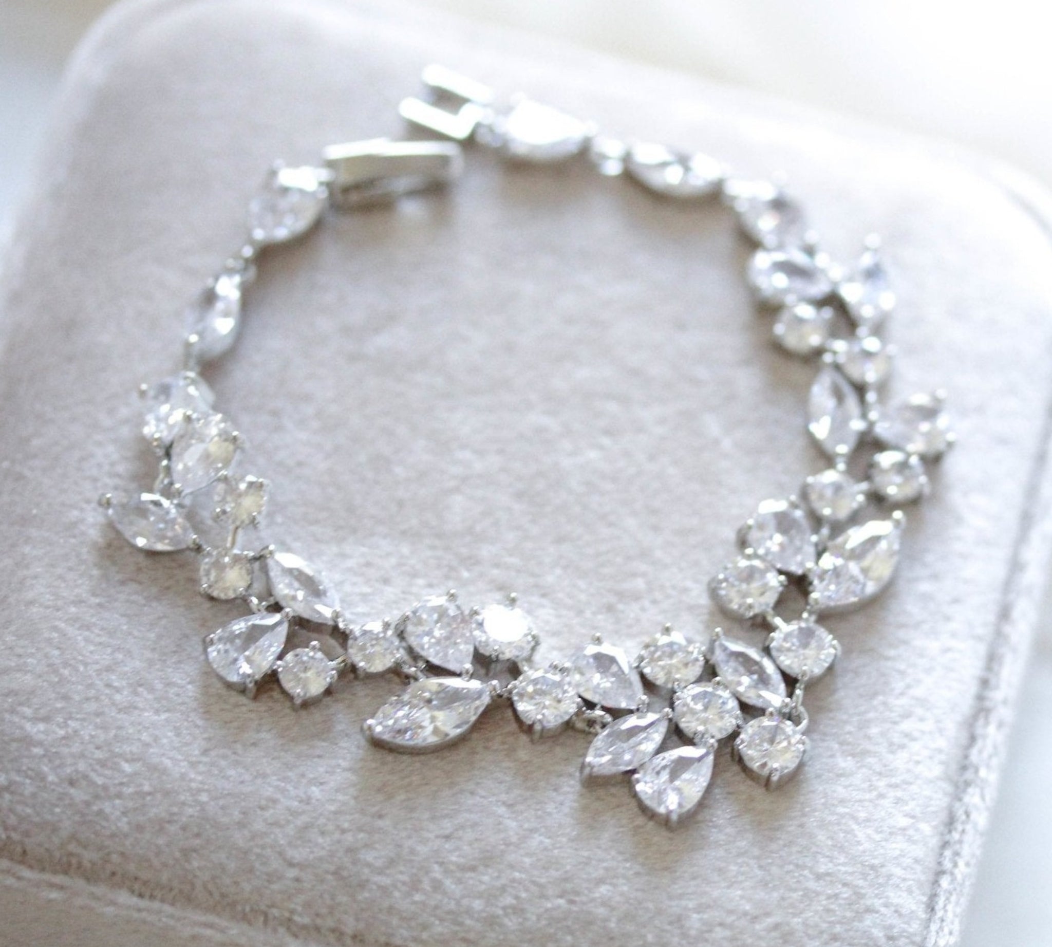 Rose gold CZ Bridal bracelet - JAMIE - Treasures by Agnes