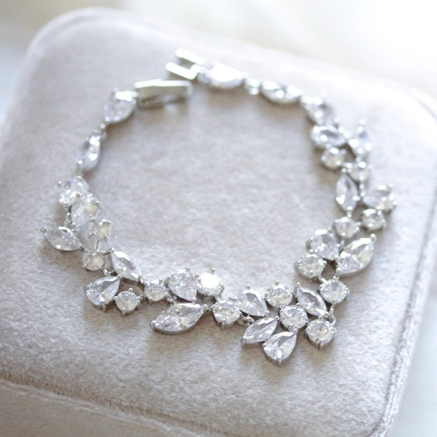 Rose gold CZ Bridal bracelet - JAMIE - Treasures by Agnes