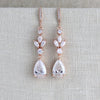 Rose gold CZ bridal earrings - LAUREN - Treasures by Agnes