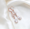 Rose gold CZ bridal earrings - LAUREN - Treasures by Agnes