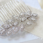 Rose gold CZ bridal hair comb - SCARLETT - Treasures by Agnes