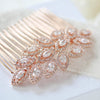 Rose gold CZ bridal hair comb - SCARLETT - Treasures by Agnes