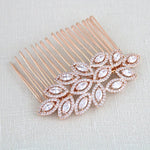 Rose gold CZ bridal hair comb - SCARLETT - Treasures by Agnes