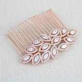 Rose gold CZ bridal hair comb - SCARLETT - Treasures by Agnes