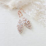 Rose gold CZ Drop Bridal earrings - SUMMER - Treasures by Agnes