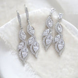 Rose gold dangle Bridal earrings - HADLEY