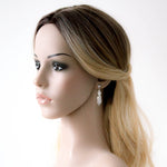 Rose gold dangle Bridal earrings - HADLEY
