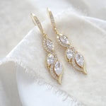 Rose gold dangle Bridal earrings - HADLEY