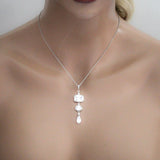 Rose gold emerald cut pendant necklace - ADELINE - Treasures by Agnes