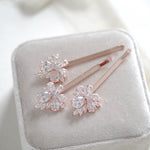 Rose gold floral bridal hair pins - EMILIA - Treasures by Agnes