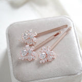 Rose gold floral bridal hair pins - EMILIA - Treasures by Agnes