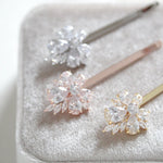 Rose gold floral bridal hair pins - EMILIA - Treasures by Agnes