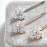 Rose gold floral bridal hair pins - EMILIA - Treasures by Agnes