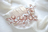 Rose gold Floral crystal hair comb - REMI - Treasures by Agnes