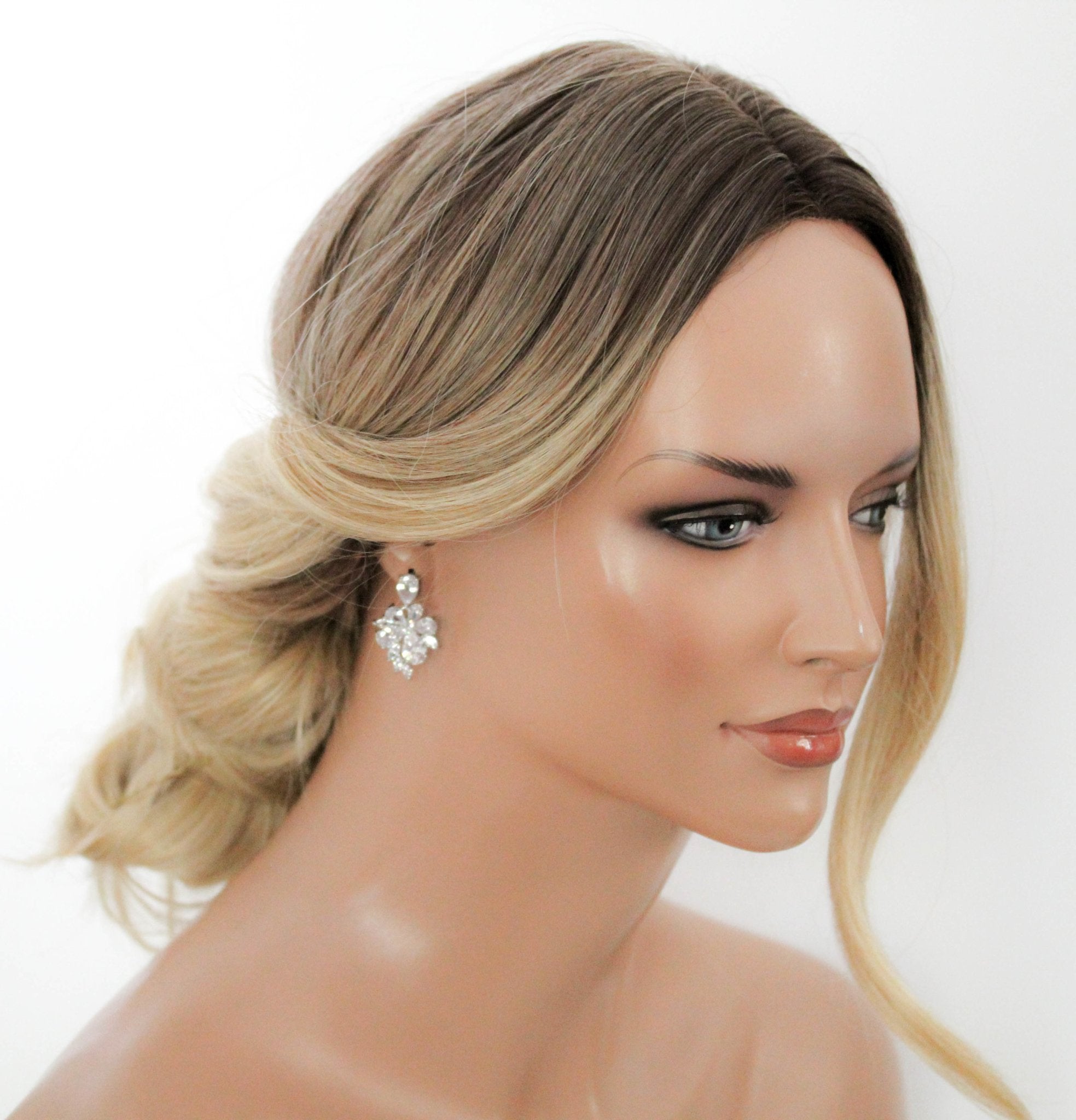 Rose gold floral cubic zirconia bridal jewelry - EMILIA - Treasures by Agnes