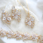Rose gold floral cubic zirconia bridal jewelry - EMILIA - Treasures by Agnes