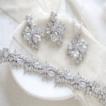 Rose gold floral cubic zirconia bridal jewelry - EMILIA - Treasures by Agnes