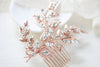 Rose gold floral hair comb with Austrian crystals - SHARON - Treasures by Agnes