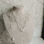 Rose gold Freshwater pearl Bridal backdrop necklace - AMARI - Treasures by Agnes