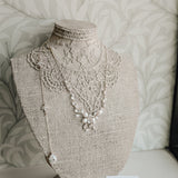 Rose gold Freshwater pearl Bridal backdrop necklace - AMARI - Treasures by Agnes