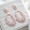 Rose gold hoop style Bridal earrings with CZ stones - KIMBERLY - Treasures by Agnes