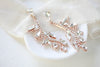 Rose gold leaf style crystal bridal earrings - ERIN - Treasures by Agnes