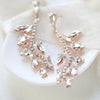 Rose gold leaf style crystal bridal earrings - ERIN - Treasures by Agnes