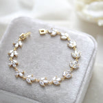 Rose gold marquise cubic zirconia Bridal bracelet - LAUREN - Treasures by Agnes